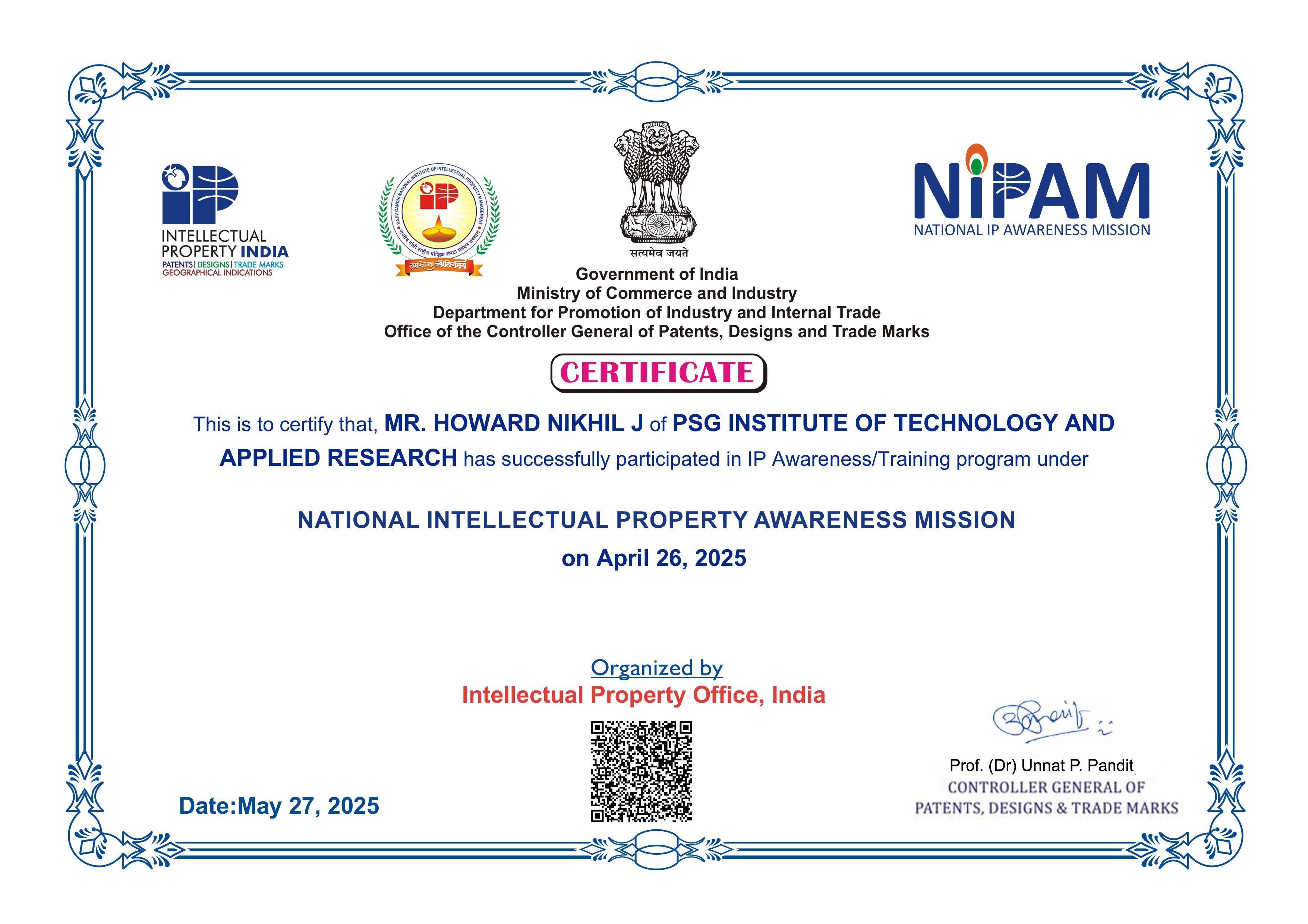 Ideathon Certificate